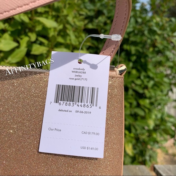 Kate spade joeley glitter crossbody rose gold NWT - Picture 6 of 8